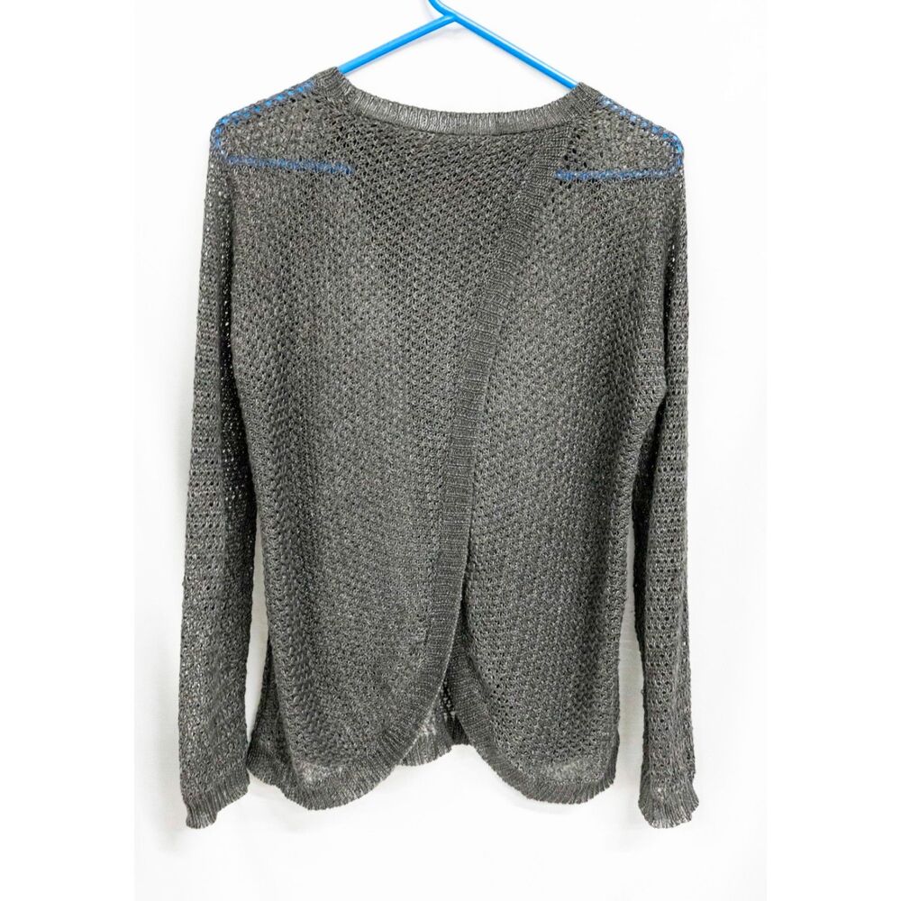 Margaret O'Leary 100% Linen Open Weave Cross Back Semi Sheer Sweater M